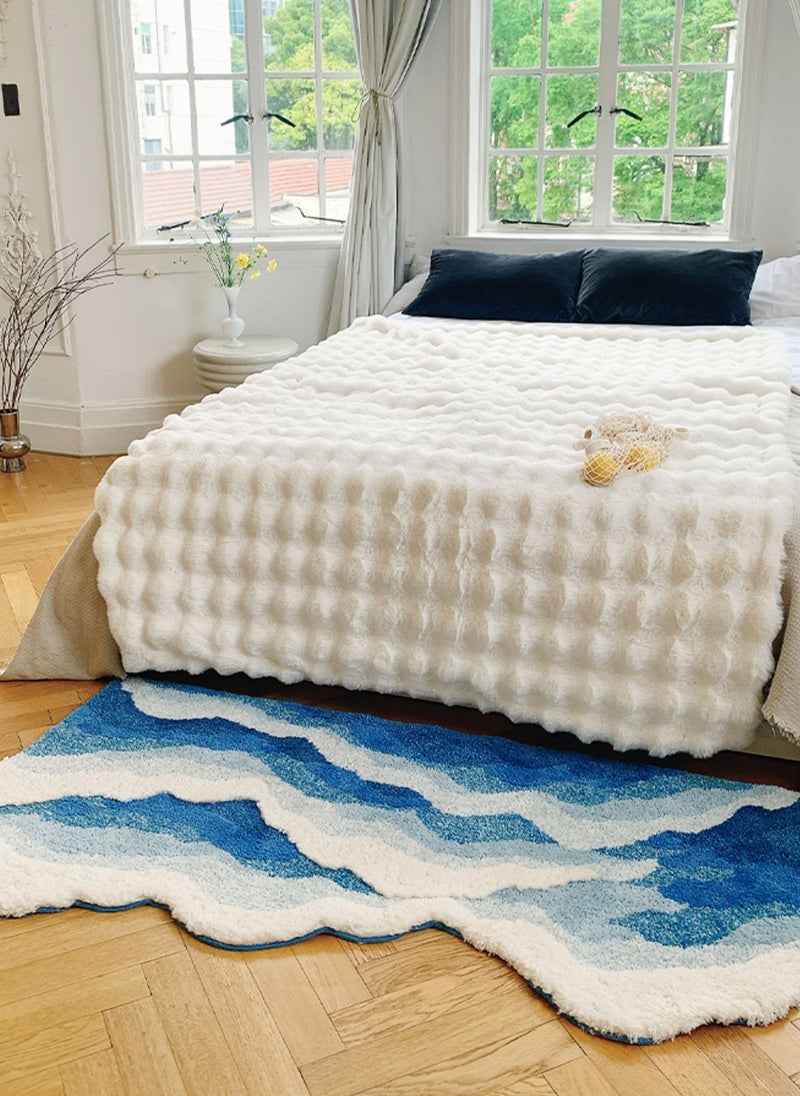 Sharpdo بطانية سرير جانبي زخرفية بساط فلوكي 80x155 سم - Image 1