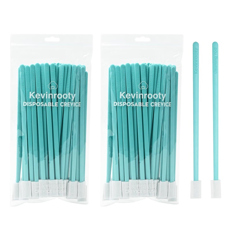 Kevinrooty 100PCS Disposable Crevice Cleaning Brush Tool kit Disposable Toilet Brush Disposable Toilet seat Cleaner Tool Blue