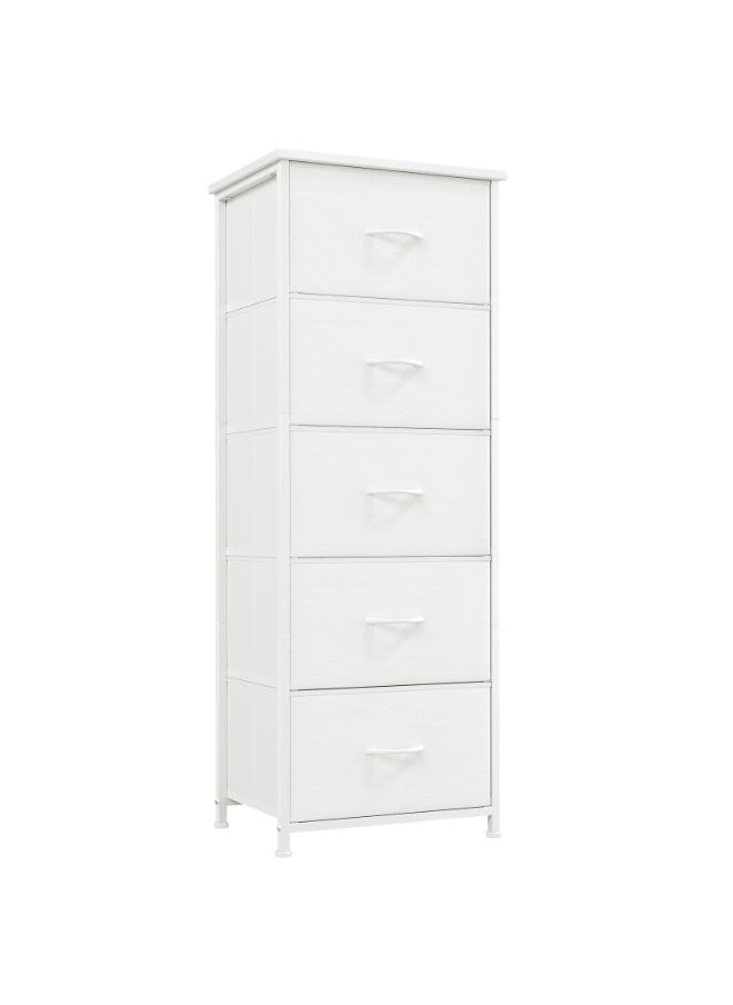 Apexll Tall 5-Drawer Fabric Dresser – Space-Saving Storage Tower with Wood Top & Sturdy Steel Frame – Lightweight Organizer for Bedroom, Closet, Hallway or Entryway  - Image 1