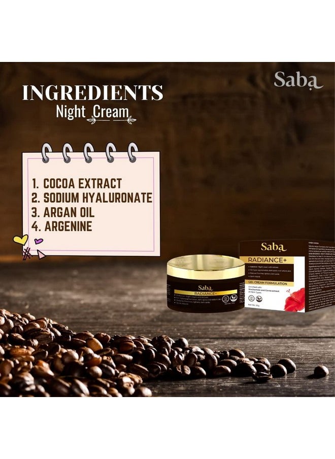 Saba Kombucha Saba Radiance+ Night Gel Cream with Niacinamide, Cocoa Extract & Actives | 50g  - Image 4