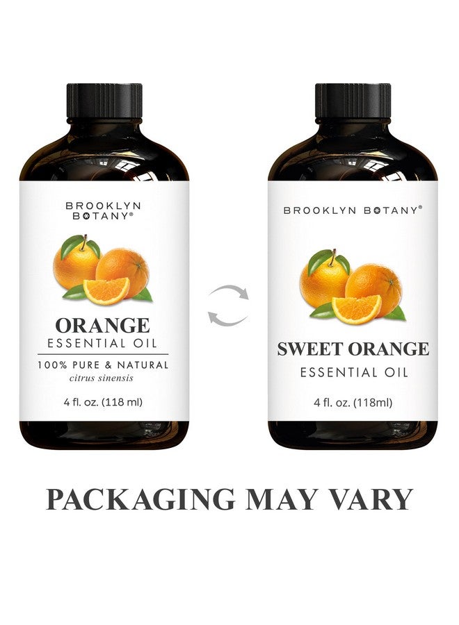 Brooklyn Botany Sweet Orange Essential Oil - Huge 4 Fl Oz - 100% Pure and Natural - Premium Grade with Dropper - for Aromatherapy and Diffuser - Image 1