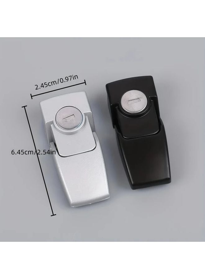 Heavy Duty Zinc Alloy Cabinet Hasp Latch Silvery Security Toggle Lock with 2 Keys - Image 3