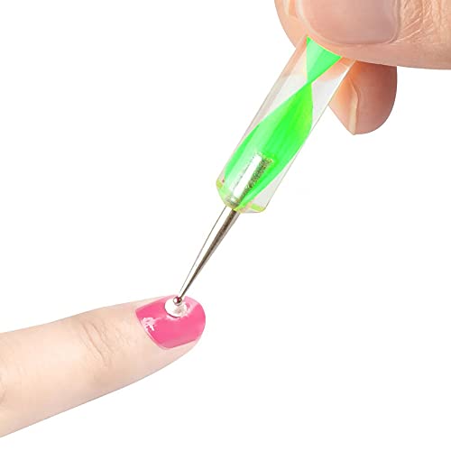 Belicia 5 Pieces 2 Way Dotting Pen Tool Nail Art Tip Dot Paint Manicure Kit Multicolor - Image 2