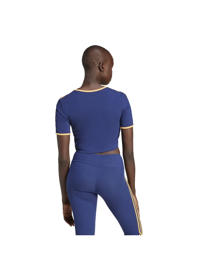 اديداس adidas RIB SS FZ TOP Blue Originals Women TOPS