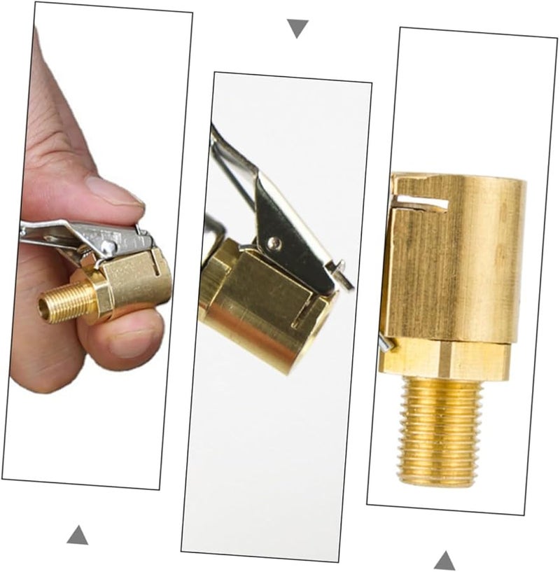 5 قطع من موصل نفخ الهواء للإطارات من النحاس للسيارات والشاحنات، سهلة التركيب - Image 4