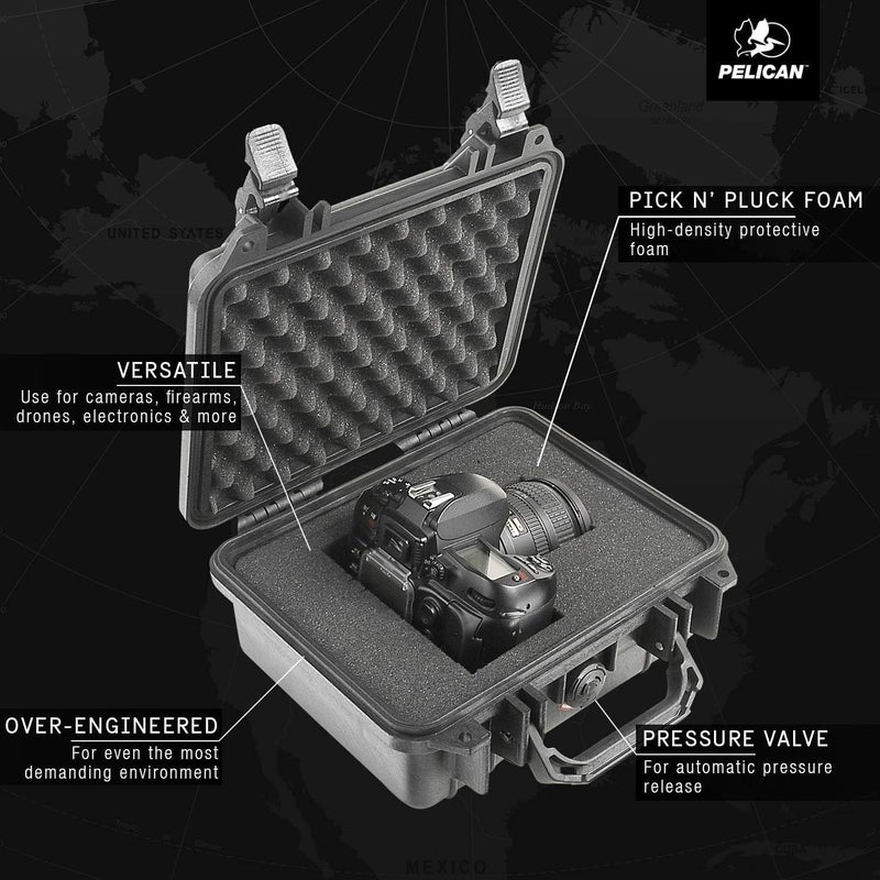 Pelican 1200 Case With Foam (Black) - Image 3