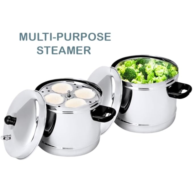CHEF INOX Stainless Steel Idly Cooker 6 Racks 24 Idlis Dishwasher Safe Food Grade Material Heat Resistant Handle Steam Vent Multipurpose Steamer - Image 4