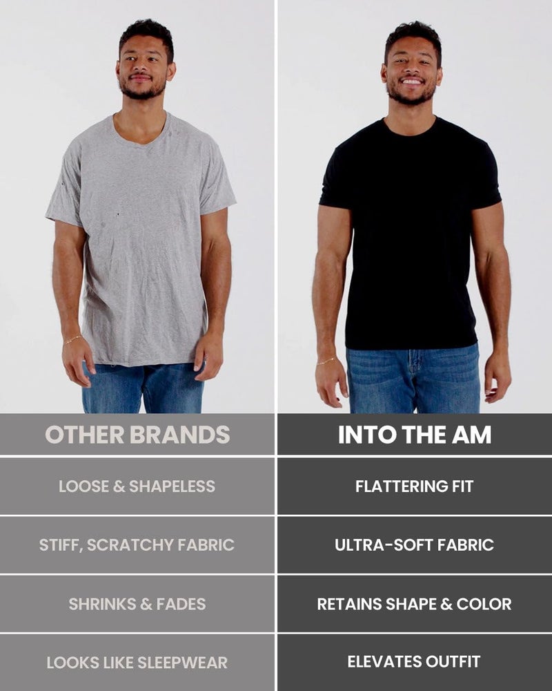 INTO THE AM Men's Plain Basic Tees - Fitted Essential Crewneck Blank T-Shirts Casual Gym Classic Short Sleeve True Fit Fashion Undershirts Tshirts for Guys (White, XX-Large) - Image 4