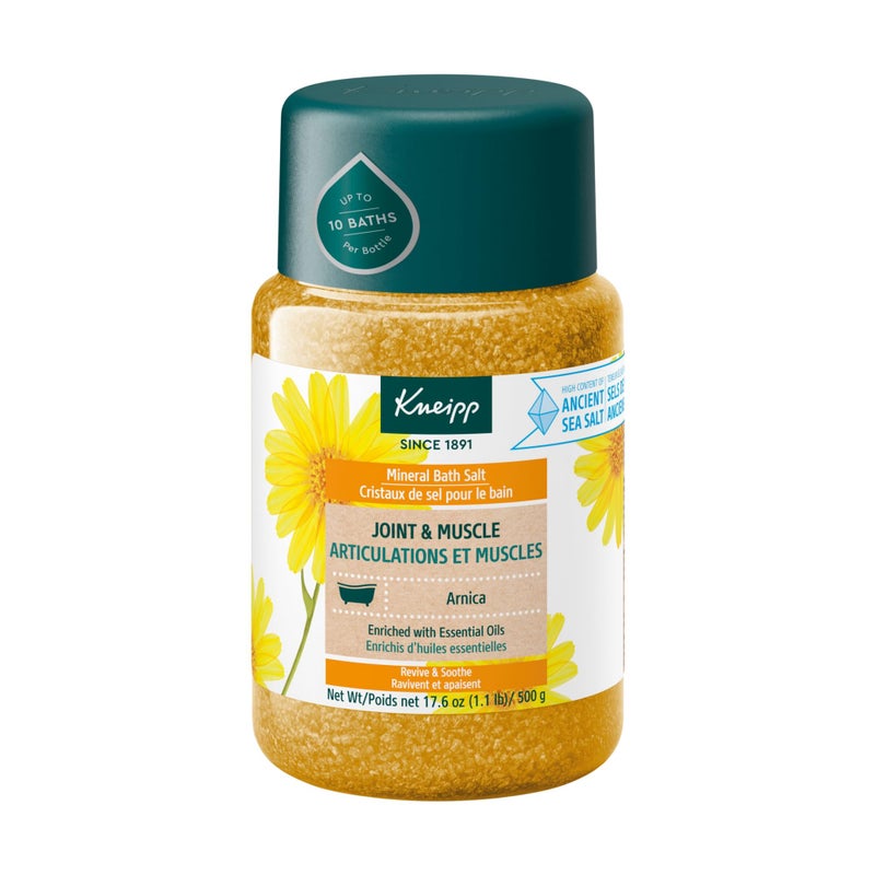 Kneipp ملح حمام معدني للمفاصل والعضلات من كنيب مع الأرنكا - rejuvenate المفاصل والعضلات - 17.6 أونصة - حتى 10 حمامات - Image 1