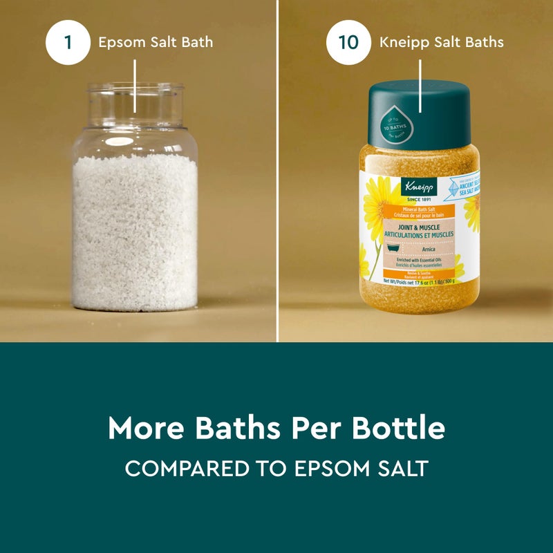 Kneipp ملح حمام معدني للمفاصل والعضلات من كنيب مع الأرنكا - rejuvenate المفاصل والعضلات - 17.6 أونصة - حتى 10 حمامات - Image 4