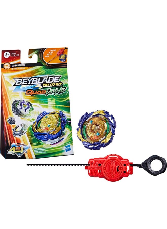 BeyBlade Burst Quaddrive Vanish Fafnir F7 - Stamina/Balance Type - Bey Blade Spinning Top Starter Pack Toy, Beyblade Battling Game Top Toy With Launcher For Kids Ages 8+, Original Beyblade By Hasbro  - Image 1