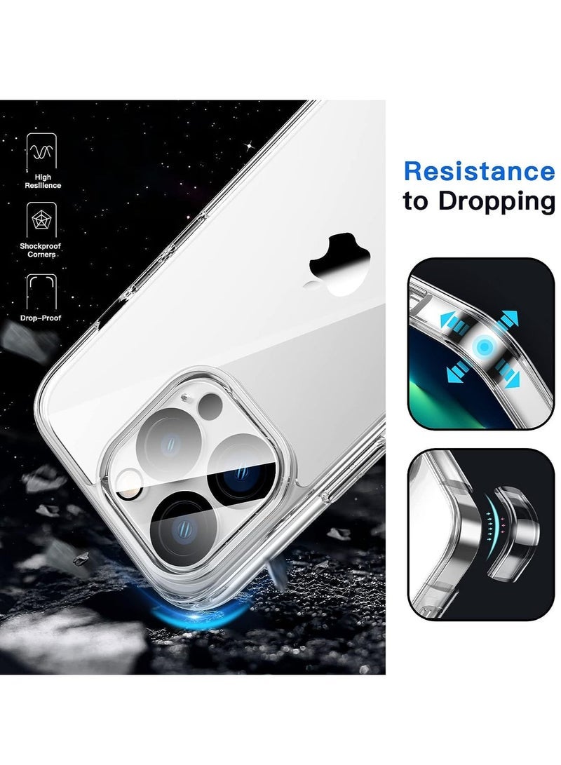Gravity 3 in 1 Case for iPhone 14 Pro Max 6.7-Inch, with 2-Pack Screen Protector and Camera Lens Protector, Non-Yellowing Shockproof Bumper Phone Cover, Full Coverage Tempered Glass Film (Clear) - Image 3