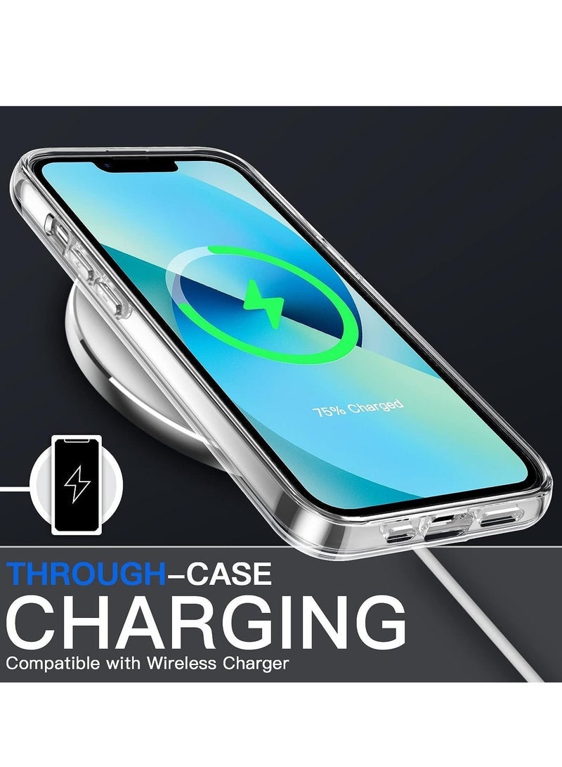 Gravity 3 in 1 Case for iPhone 14 Pro Max 6.7-Inch, with 2-Pack Screen Protector and Camera Lens Protector, Non-Yellowing Shockproof Bumper Phone Cover, Full Coverage Tempered Glass Film (Clear) - Image 4
