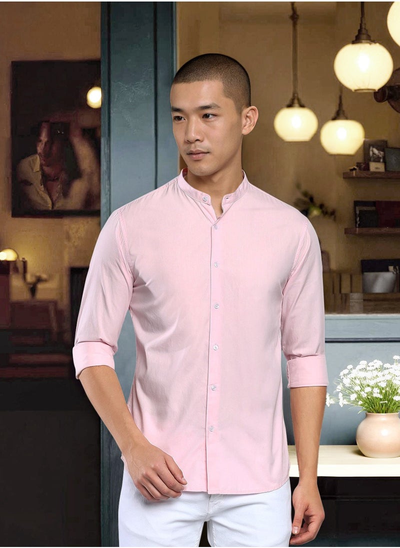 Men's Pink Slim Fit Casual Spread Shirt - pzsku/ZE604953E9602FC4023F5Z/45/_/1735037191/069bcbe5-a2b7-4e2e-a01f-b0d8ecd5ee3a