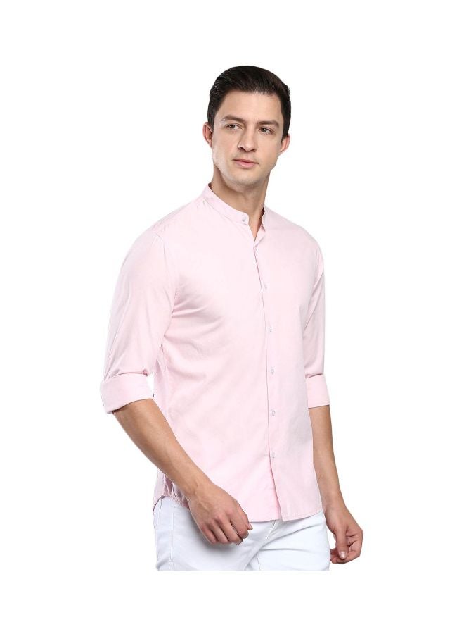 Dennis Lingo Men's Pink Slim Fit Casual Spread Shirt - Image 5