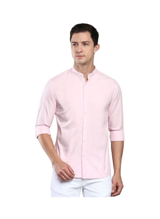 Dennis Lingo Men's Pink Slim Fit Casual Spread Shirt - Image 2