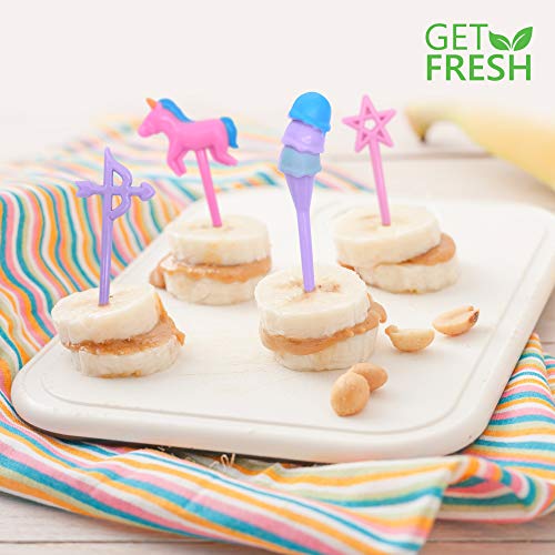GET FRESH Unicorn Bento Food Picks for Kids 24 pc Set Cute Decorative Plastic Animal Toothpicks for Toddlers Lunch Decoration Reusable Bento Box Set - Image 3