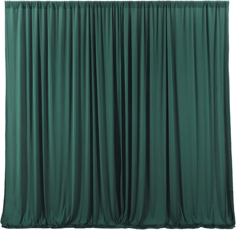 HomeArt 4 Ft. x 12 Ft. Dark Green Backdrop Curtains Panels, Wrinkle Free Polyester Photography Backdrop Drapes, Wedding Party Home Decoration Supplies - Image 1