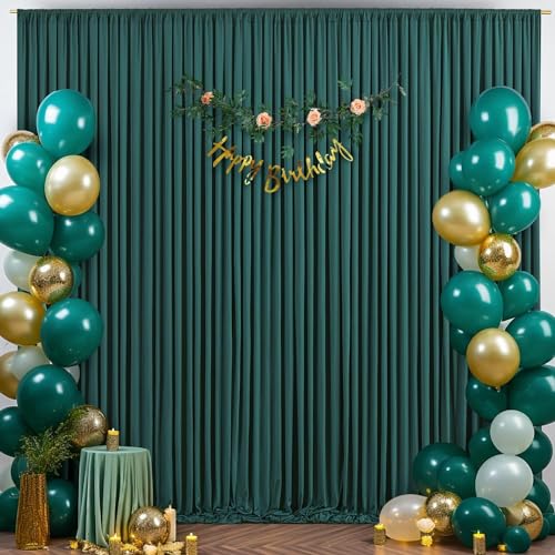 HomeArt 4 Ft. x 12 Ft. Dark Green Backdrop Curtains Panels, Wrinkle Free Polyester Photography Backdrop Drapes, Wedding Party Home Decoration Supplies - Image 5