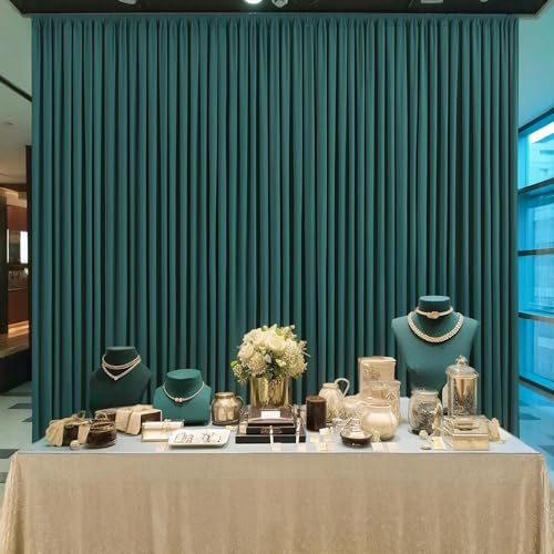 HomeArt 4 Ft. x 12 Ft. Dark Green Backdrop Curtains Panels, Wrinkle Free Polyester Photography Backdrop Drapes, Wedding Party Home Decoration Supplies - Image 3
