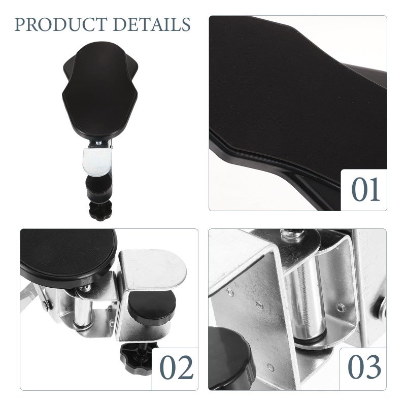 Adjustable Ergonomic Desk Elbow Rest With Rotating Wrist Cushion Folding Arm Support For Office And Gaming Computer Use - Image 5