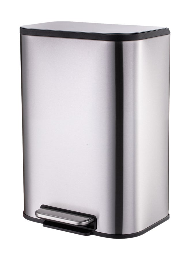 ايست من نون سلة مهملات كبيرة من الفولاذ المقاوم للصدأ سعة 50 لتر مع غطاء يغلق برفق وسطح مقاوم لبصمات الأصابع للمطبخ، فضي - 44.8x34.1x61.2 سم - Image 1