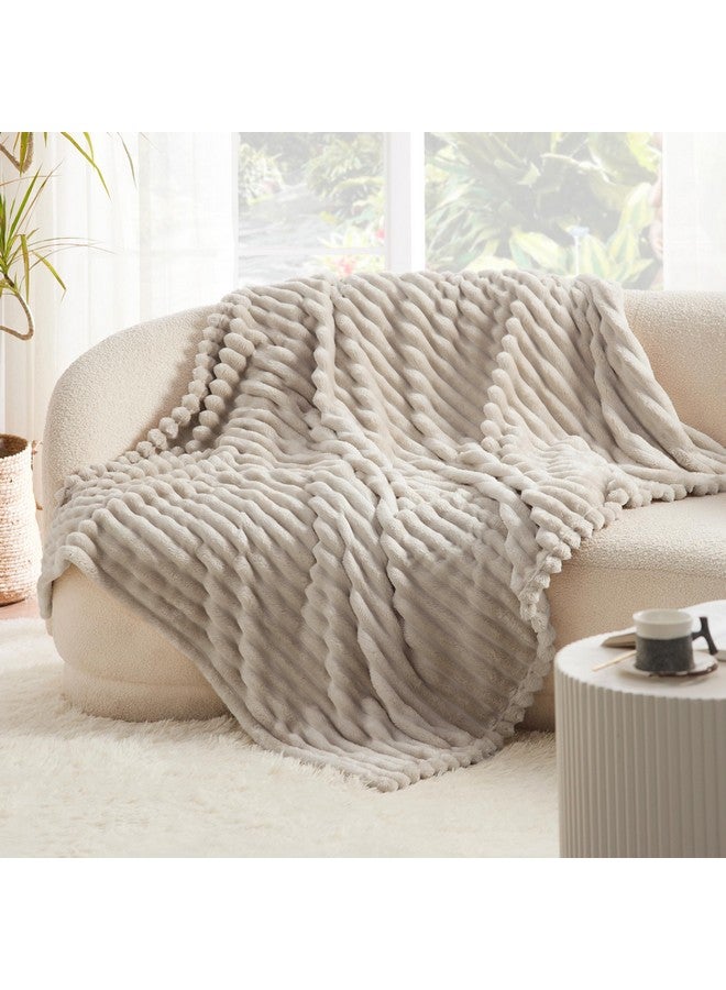 Bedsure Twin Blanket for Couch - GentleSoft Cozy Soft Blankets for Women, Cute Small Fleece Throws for Girls, Linen, 60x80 Inches - Image 1