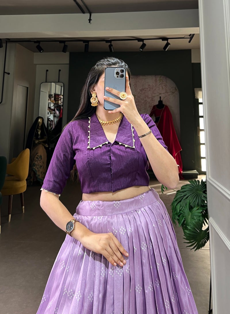 Co-ord Set Collection Purple    Lehenga & Lavender Blouse  - Image 2
