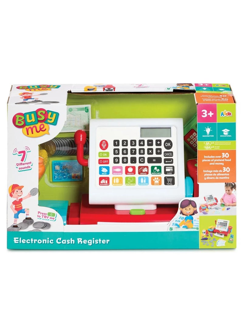 Addo Busy Me Cash Register Version 3, Battery Operated | Pretend Play | Role Play | Supermarket Shop Play | Cash Playset | Gift for Kids