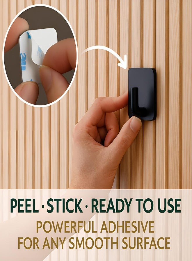 DALUCI Self Adhesive Hooks for Wall Heavy Items – Metal Wall Hooks for Hanging Clothes, Towels & Keys – Waterproof No Drill Sticky Wall Hanger Hook for Bathroom & Kitchen (J Hook-Black, 4) - Image 4