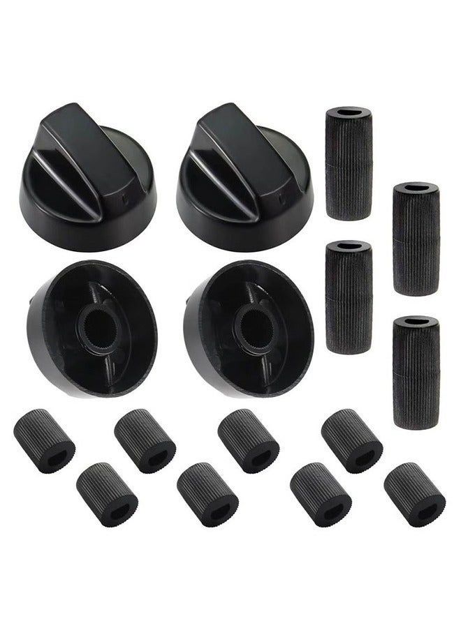 Blutoget 4-Pack Stove Oven Control Knobs with 12 Adapters Universal Replacement Control Knobs for Most Gas and Electric Ovens Stoves Ranges - Image 1