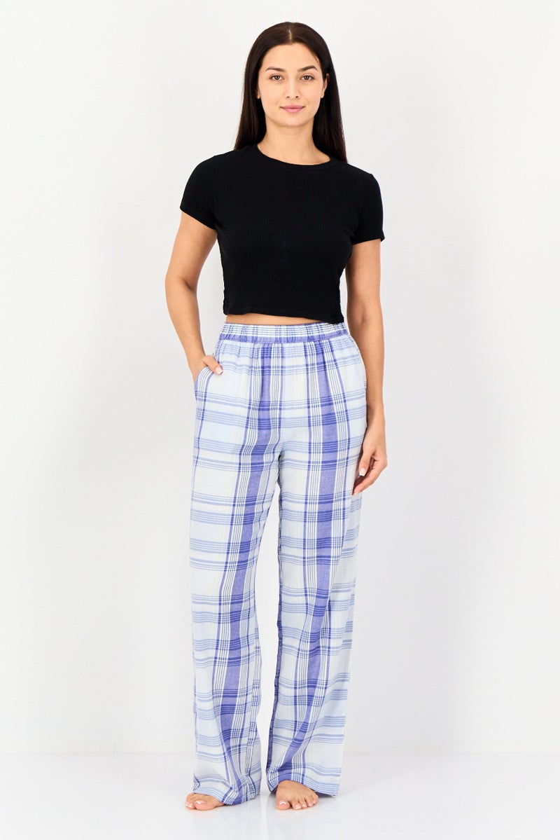 FOREVER 21 Women Plaid Sleepwear Pants, Multicolor - Image 4