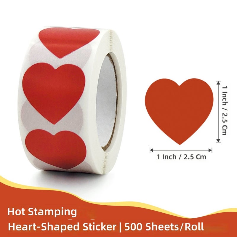 500 stickers/rolled color love stickers, stickers, heart-shaped stickers, labels, wedding gifts, decorative sealing  stickers, - Image 2