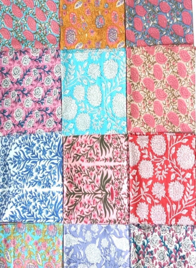 COTSILER Premium Handblock Cotton Napkin Set of 12 - Exquisite Design and Quality Handmade 18 Inch X 18 Inch Set of 12 for Dinner (18X18 Inch-12 pcs), COTSI-001 - Image 4