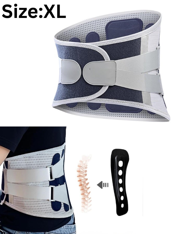 دعامة أسفل الظهر للرجال والنساء - لتخفيف آلام الانزلاق الغضروفي - لتخفيف آلام عرق النسا وانحناء العمود الفقري - مريحة وجيدة التهوية - مقاس كبير جدًا - Image 1