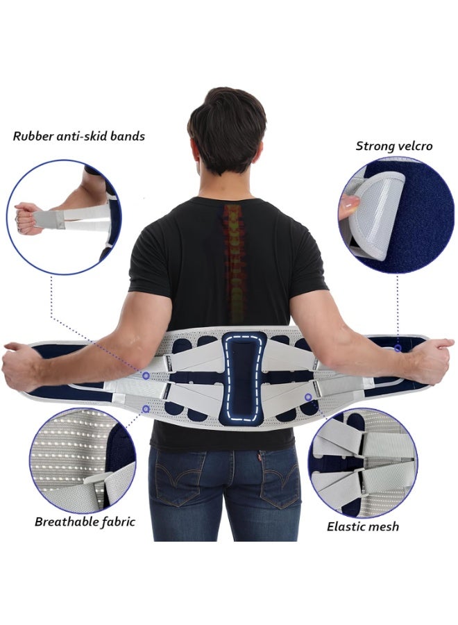 دعامة أسفل الظهر للرجال والنساء - لتخفيف آلام الانزلاق الغضروفي - لتخفيف آلام عرق النسا وانحناء العمود الفقري - مريحة وجيدة التهوية - مقاس كبير جدًا - Image 2