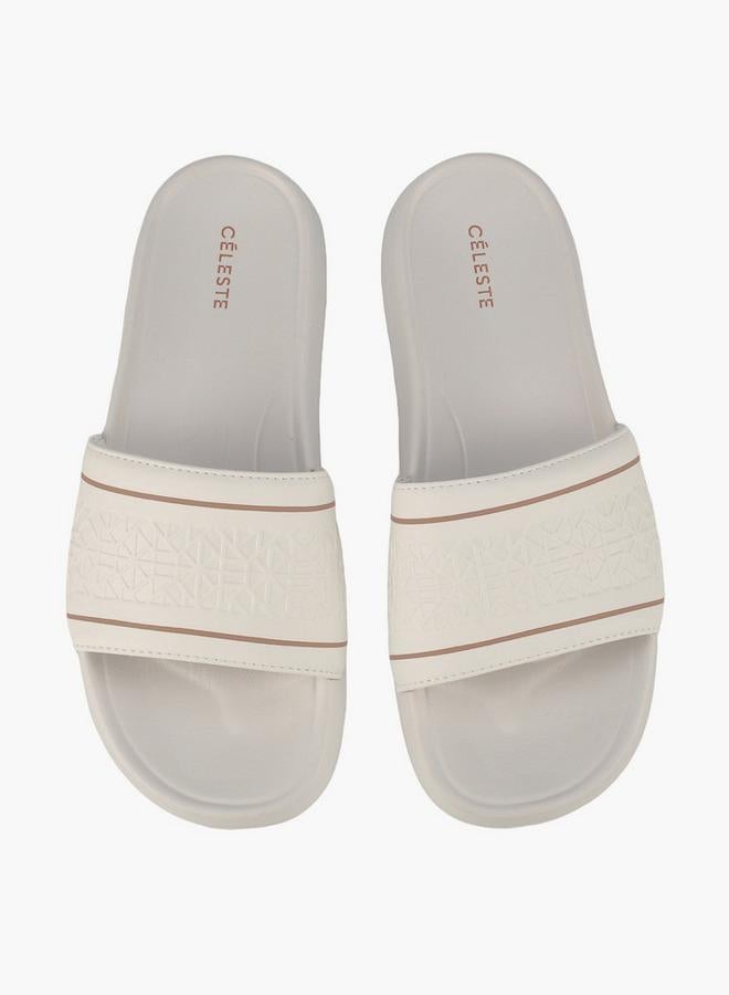 Celeste Women Embossed Slides - Image 1