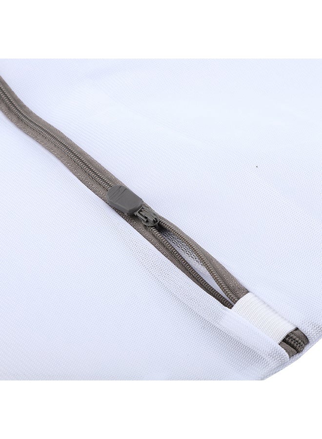 Zipper Closure Mesh Laundry Bag White - Image 5