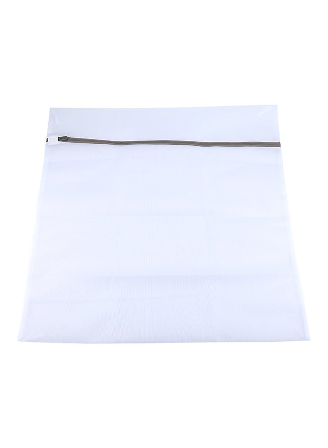 Zipper Closure Mesh Laundry Bag White - Image 1