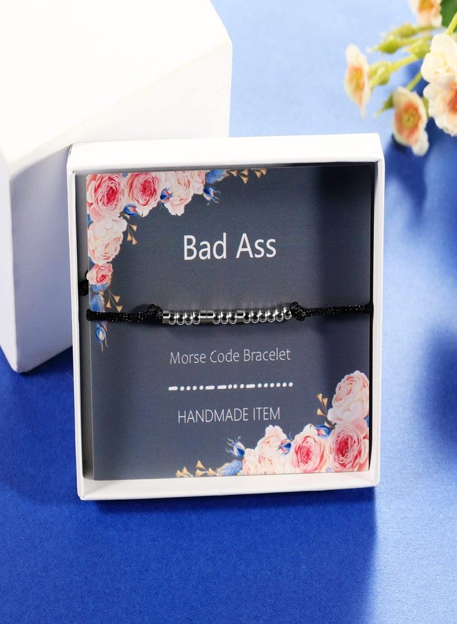 ASELFAD Morse Code Badass Bracelets for Women, Inspirational, Friendship, Funny, Birthday Gifts for Girls, Mom, Graduation Gifts for Her, kid, Sister, Best Friend, Daughter - Image 5