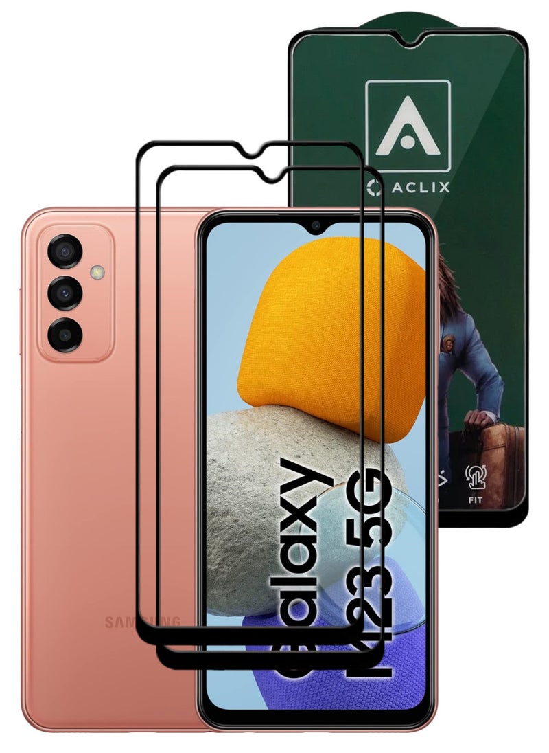 ACLIX 2 Pieces Antistatic ESD Dustproof Premium Quality High Definition Tempered Glass Screen Protector Designed For Samsung Galaxy M23 - Image 1