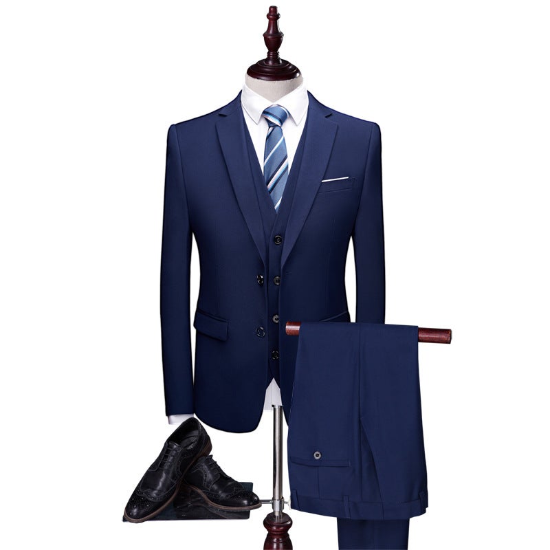 Men'S Groom Suit Three-Piece Korean Slim-Fit Casual Work Suit Men'S Suit - Image 1