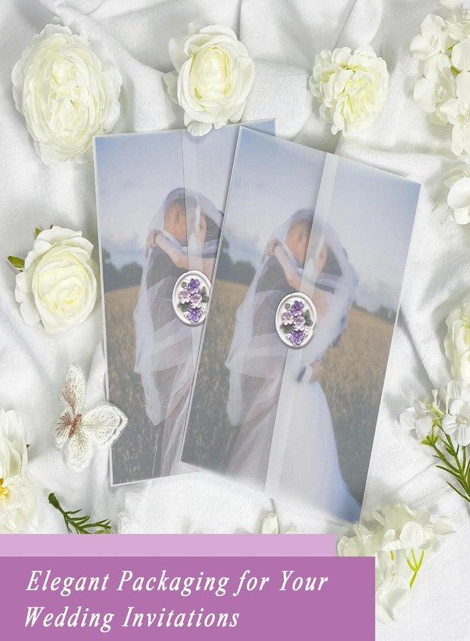 LazyMe 50 Pack Pre-Folded Vellum Jackets for 5x7 Invitations, 115 GSM Translucent Vellum Paper 5x7 Invitation Sleeves, Wedding Invitation Wraps for Weddings, Birthdays, Baby Showers - Image 5