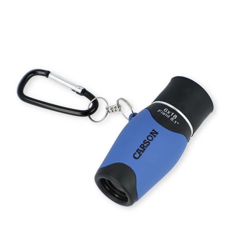 Carson MiniMight 6x18mm Pocket Monocular with Carabiner Clip, Blue (MM-618CB) - Image 2
