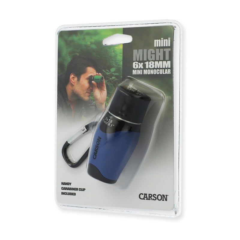 Carson MiniMight 6x18mm Pocket Monocular with Carabiner Clip, Blue (MM-618CB) - Image 5