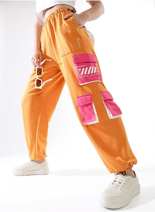 Hubberholme Women Cotton Printed Relaxed Fit Cargo Joggers  - Image 2