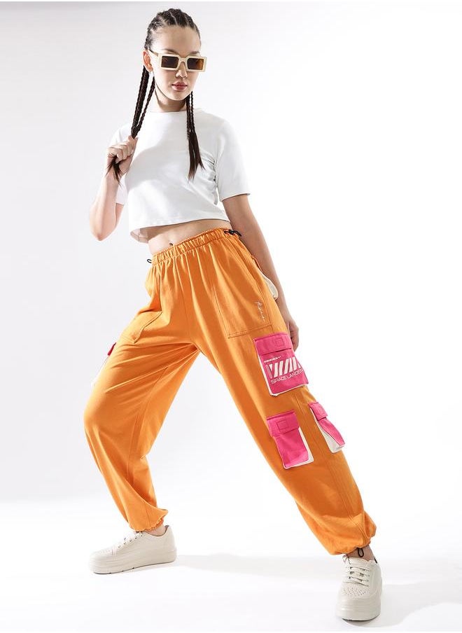 Hubberholme Women Cotton Printed Relaxed Fit Cargo Joggers  - Image 1