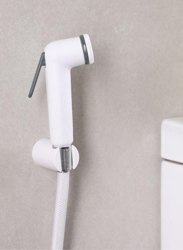 HAVEN PVC White Shattaf Full Set – Handheld Bidet Sprayer with Hose, Wall Bracket & Installation Kit, Durable & Leak-Proof for Personal Hygiene & Multipurpose Use - Image 3