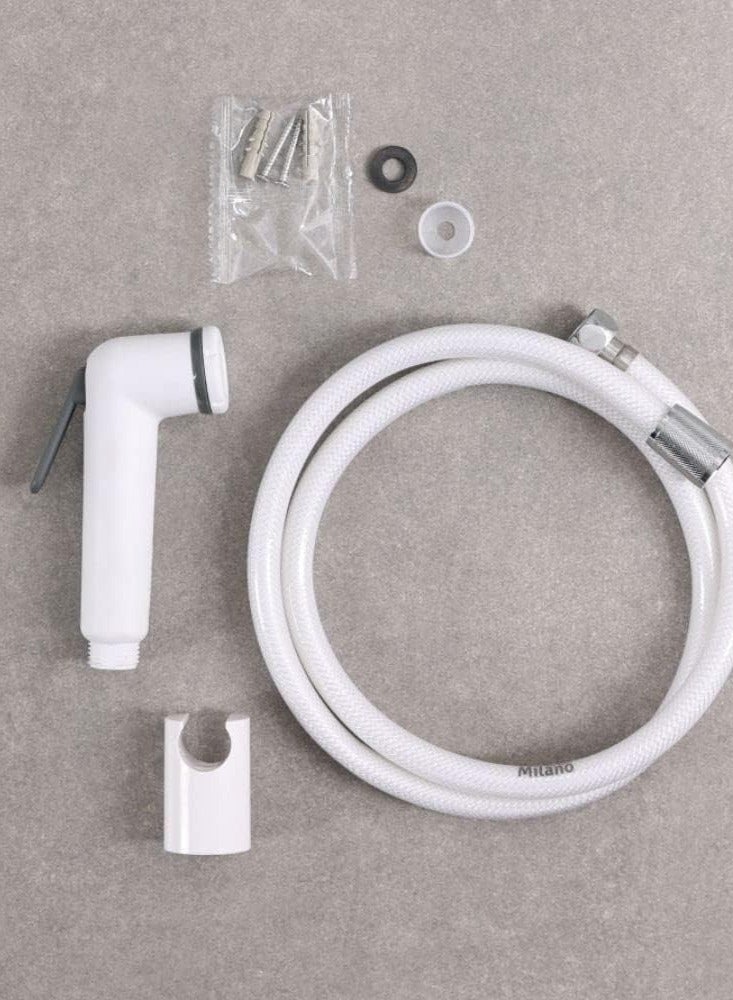 HAVEN PVC White Shattaf Full Set – Handheld Bidet Sprayer with Hose, Wall Bracket & Installation Kit, Durable & Leak-Proof for Personal Hygiene & Multipurpose Use - Image 4