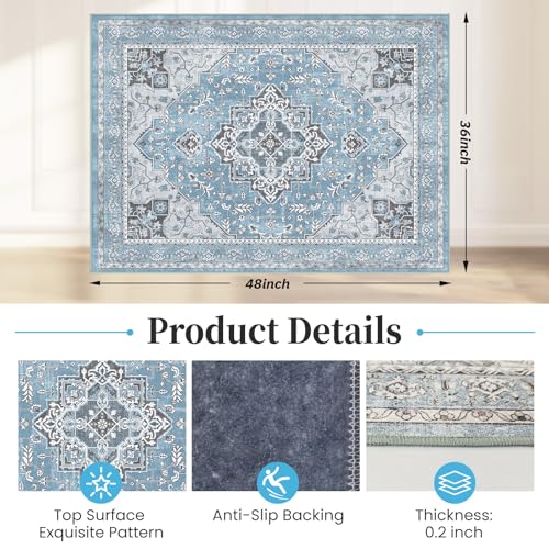 Lreedy Office Chair Mat for Hardwood Floor Tile Floor36X 48 Heavy Duty Desk Chair Mat for Hard Floors Under Desk Rug for Rolling Computer ChairAnti SlipLow Pile Carpet Floor ProtectorBlue - Image 3